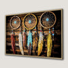 Bohemian Dreamcatcher with Earthy Tones Framed Canvas Print