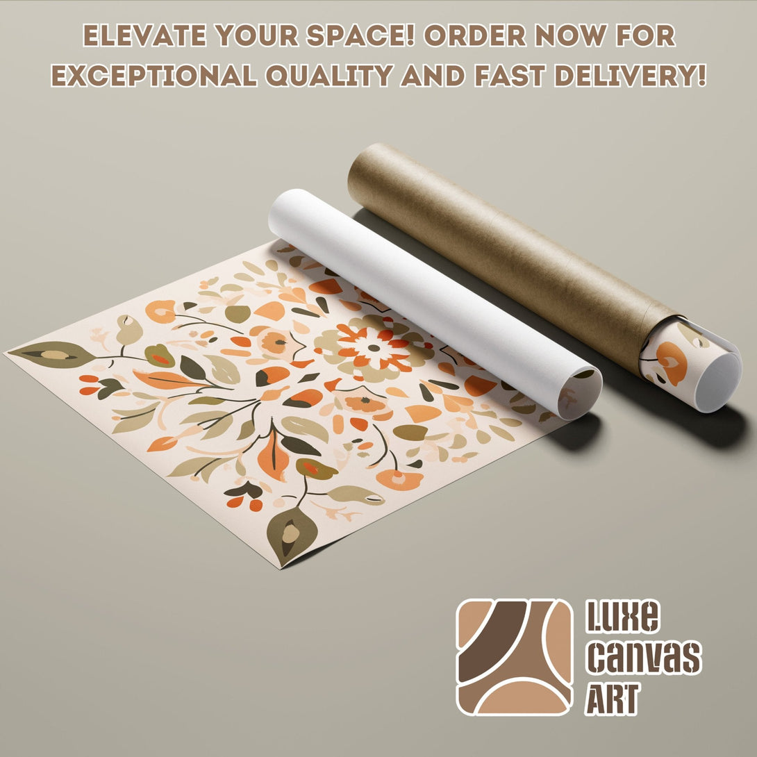 Floral Poster Roll in warm earth tones. Elevate your space with this stylish art print. Order now!