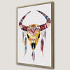 Bohemian Longhorn Skull Canvas Print Art, Tribal Decor