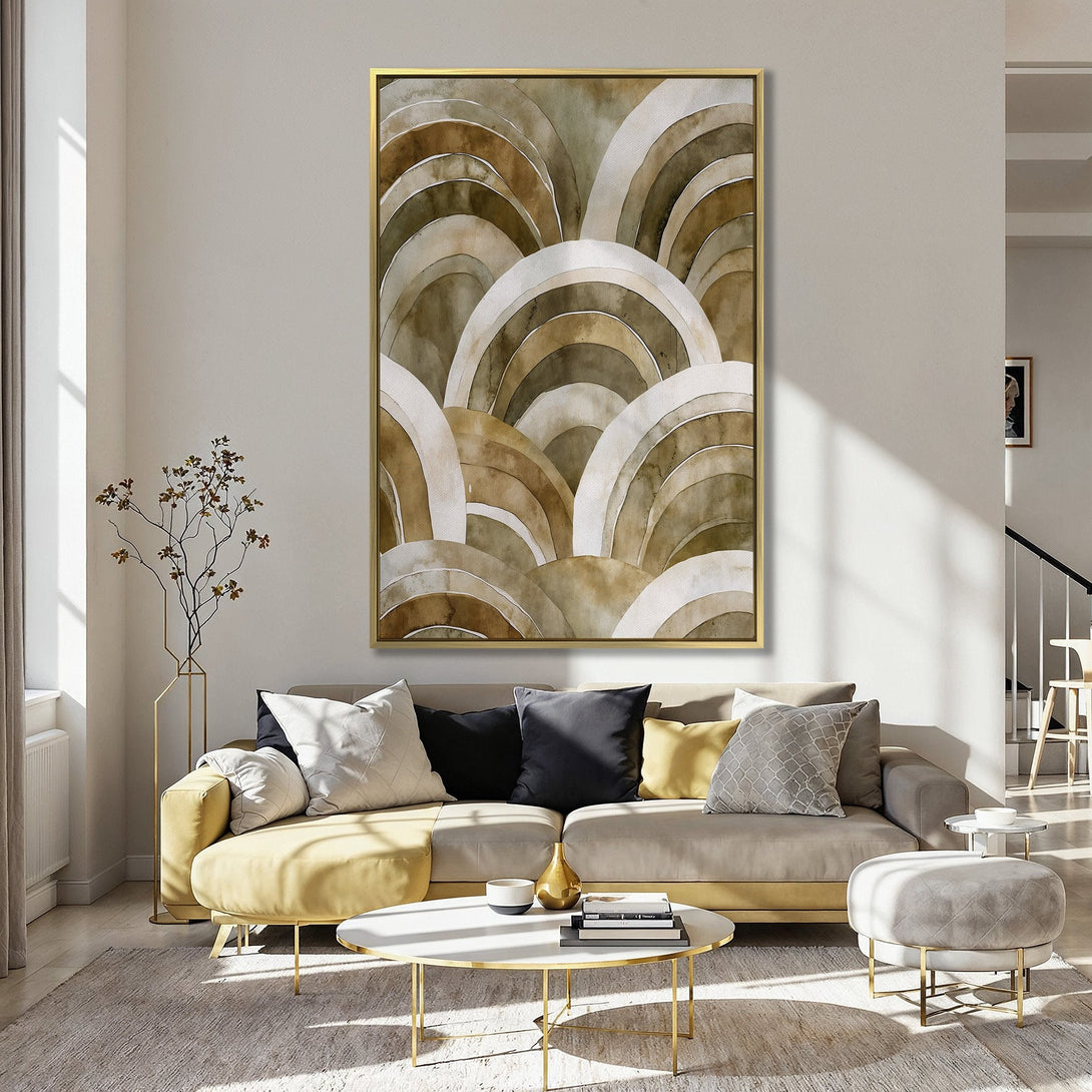 Canvas Print: Abstract watercolor art in neutral earth tones, perfect for adding a touch of modern elegance to your home decor.