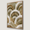 Bohemian Neutral Brown and Green Wave Patterns Canvas Print