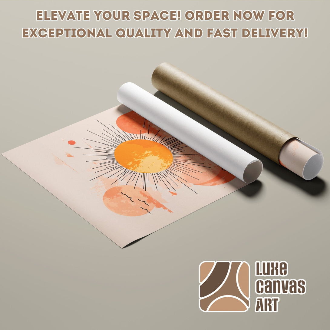 Abstract art Poster Roll in warm, earthy tones. Elevate your space with this stylish print!
