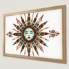 Bohemian Sun Face Art Poster for Boho Chic Decor