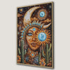 Bohemian Sun Goddess and Moon Canvas Print Wall Art