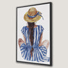 Bohemian Woman Canvas Print in Striped Dress Wall Art