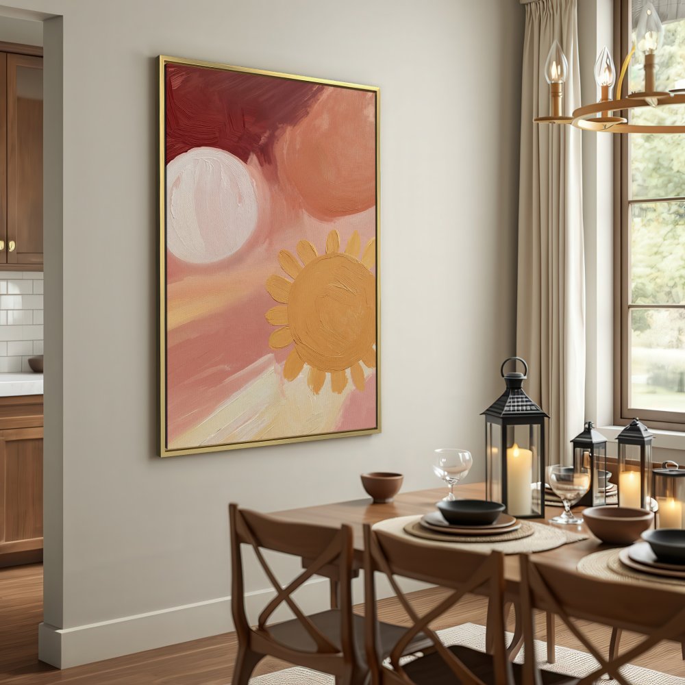 Abstract Canvas Print art in warm earth tones. Modern wall decor for a cozy interior.