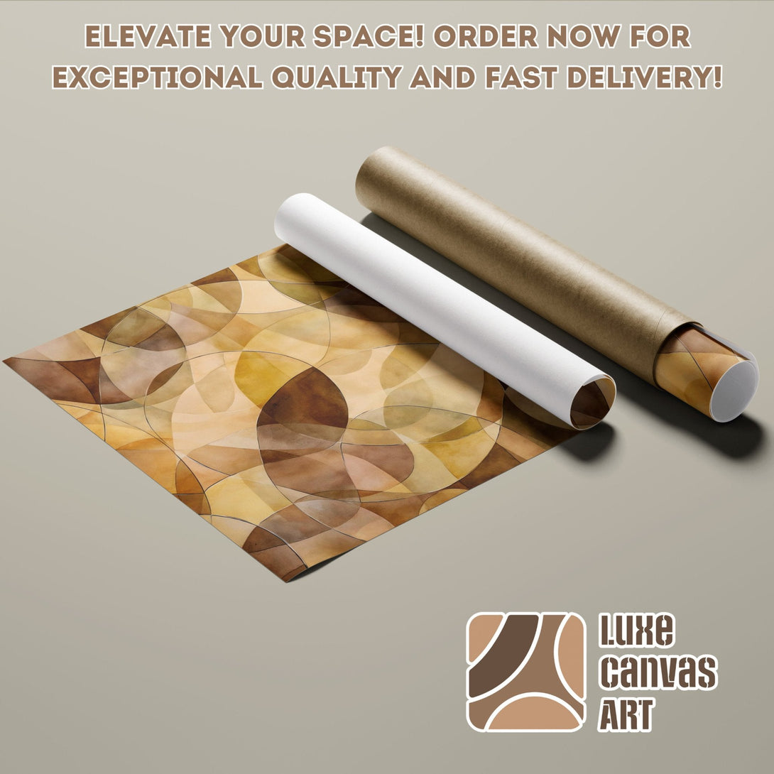 Abstract art Poster Roll in warm earth tones. Elevate your space with Luxe Canvas Art!