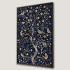Boho Birds on Flower Tree Canvas Print Wall Art