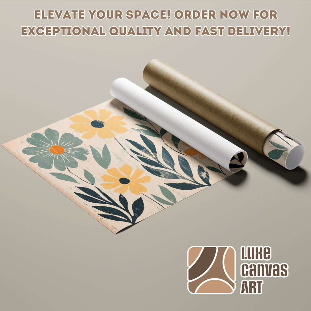 Floral Poster Roll in neutral tones. Elevate your space with this stylish art print. Order now!