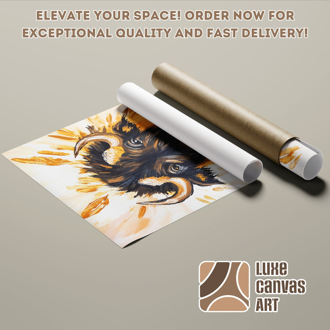 Abstract animal art poster roll in warm neutral tones. Elevate your space with this stunning poster! Order now!