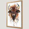 Boho Buffalo Art Poster: Bohemian Wildlife for Your Walls
