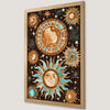 Boho Celestial Sun and Moon Art Poster for Mystical Decor