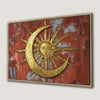 Boho Chic Celestial Canvas Print with Golden Sun