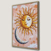 Boho Chic Celestial Sun and Moon Canvas Print with Stars