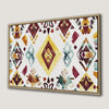 Boho Chic Geometric Ethnic Pattern Framed Canvas Print