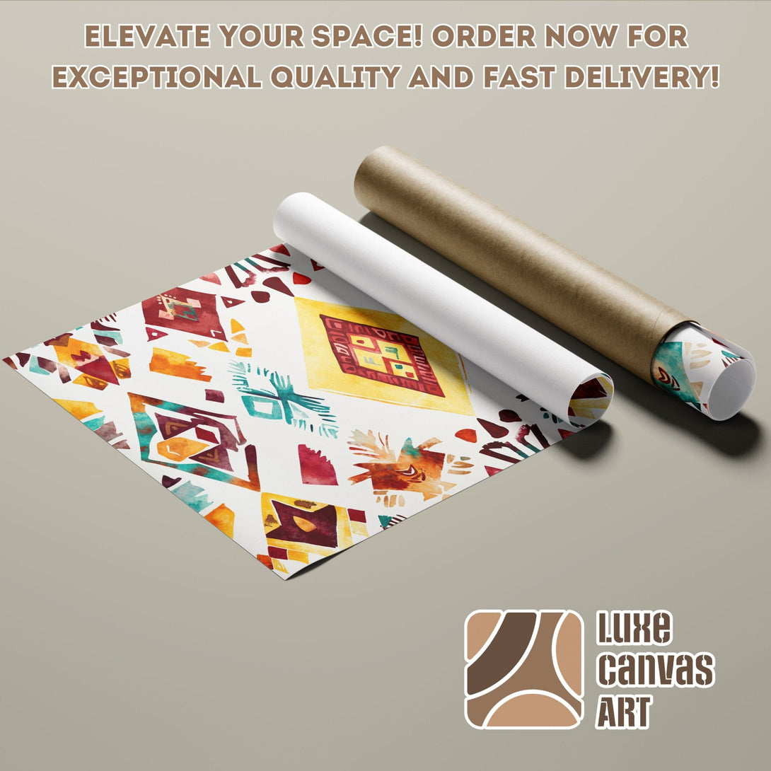Abstract watercolor Poster Roll in warm colors, perfect for home decor. Order now!