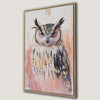 Boho Chic Owl Framed Canvas Print, Elegant Wildlife Art