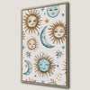 Boho Chic Yellow Sun and Blue Moon Phases Canvas Print