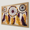 Boho Dreamcatcher Art Poster with Red and Yellow Feathers