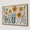 Boho Floral Framed Botanical Canvas Print Wall Art