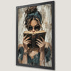 Boho Girl Reading Poster - Vintage Art Print for Home Decor