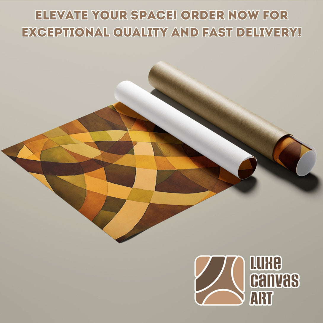 Abstract art poster roll with warm earth tones. Elevate your space with this stylish poster! Order now for fast delivery.