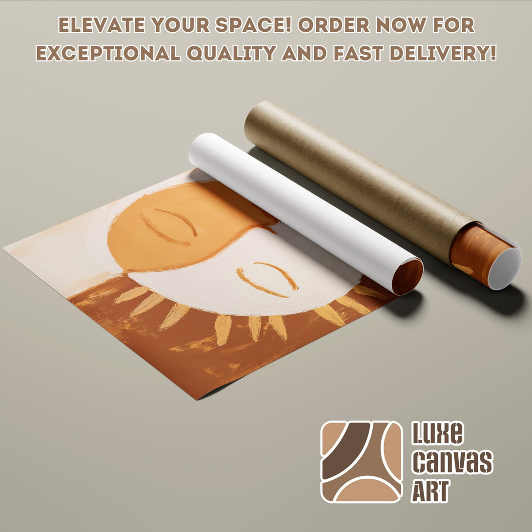 Abstract art poster roll in warm earth tones. Elevate your space! Order your poster today.