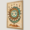 Boho Sun and Moon Art Poster - Mystical Wall Decor