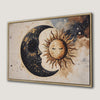 Boho Sun and Moon Celestial Scene Canvas Print