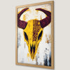Boho Tribal Bull Skull Art Poster - Modern Home Decor
