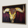 Boho Tribal Skull Canvas Print for Modern Rustic Decor