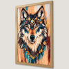 Boho Tribal Wolf Art Poster - Colorful Wildlife Decor