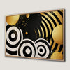 Bold Black Gold White Abstract Concentric Circles Canvas Print