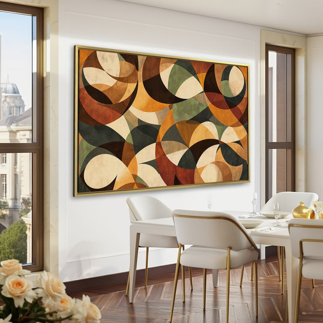 Canvas Print abstract art in warm earth tones. Modern wall decor for living rooms or offices. Shop now for stylish home accents!