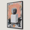 Bold Geometric Abstract Peach and Gray Canvas Print Art