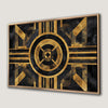 Bold Geometric Canvas Print with Luxurious Gold Line Pattern