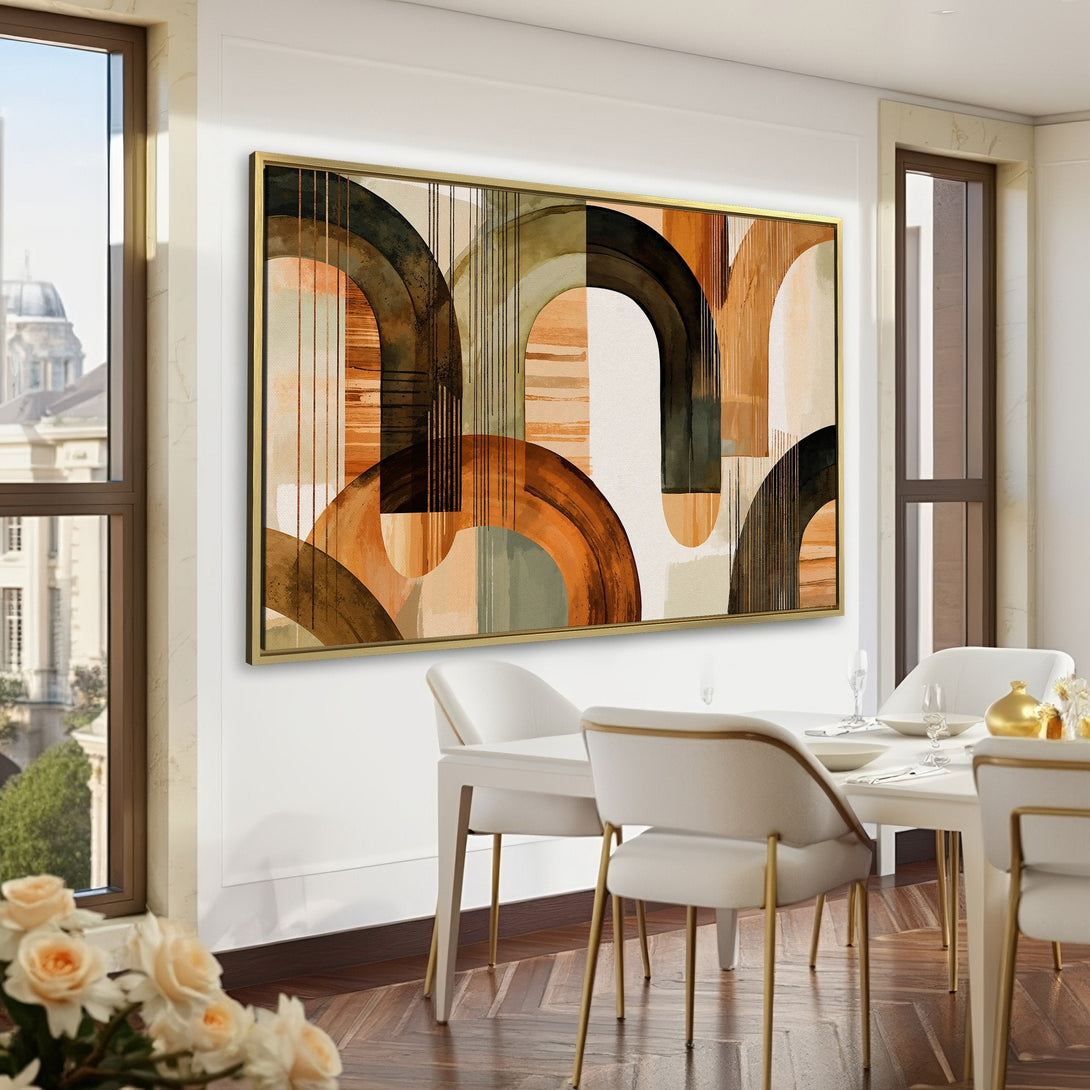 Abstract Canvas Print in warm earth tones, perfect for modern home decor. Adds a touch of elegance to any room.