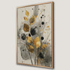 Botanical Black and Gold Leaves Framed Canvas Print