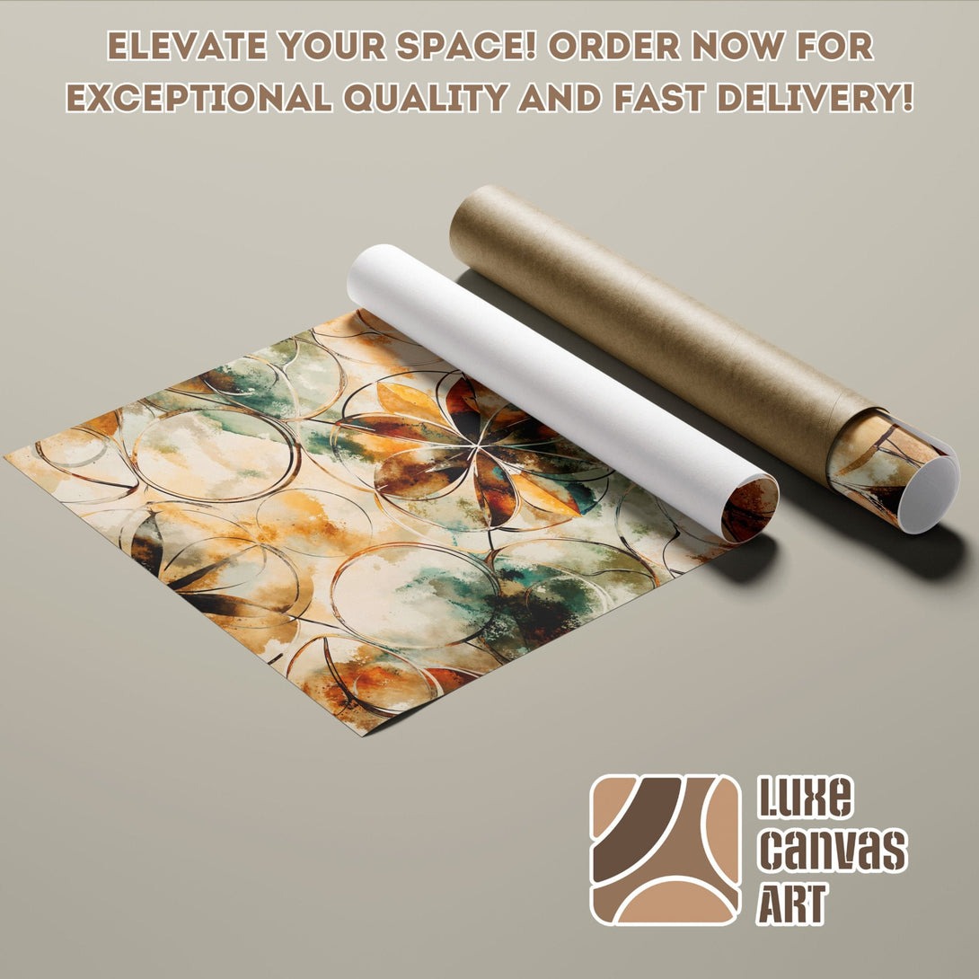 Abstract art Poster Roll with warm earth tones. Elevate your space with this beautiful print!
