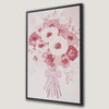Bouquet of Pink Flowers Framed Canvas Print Art