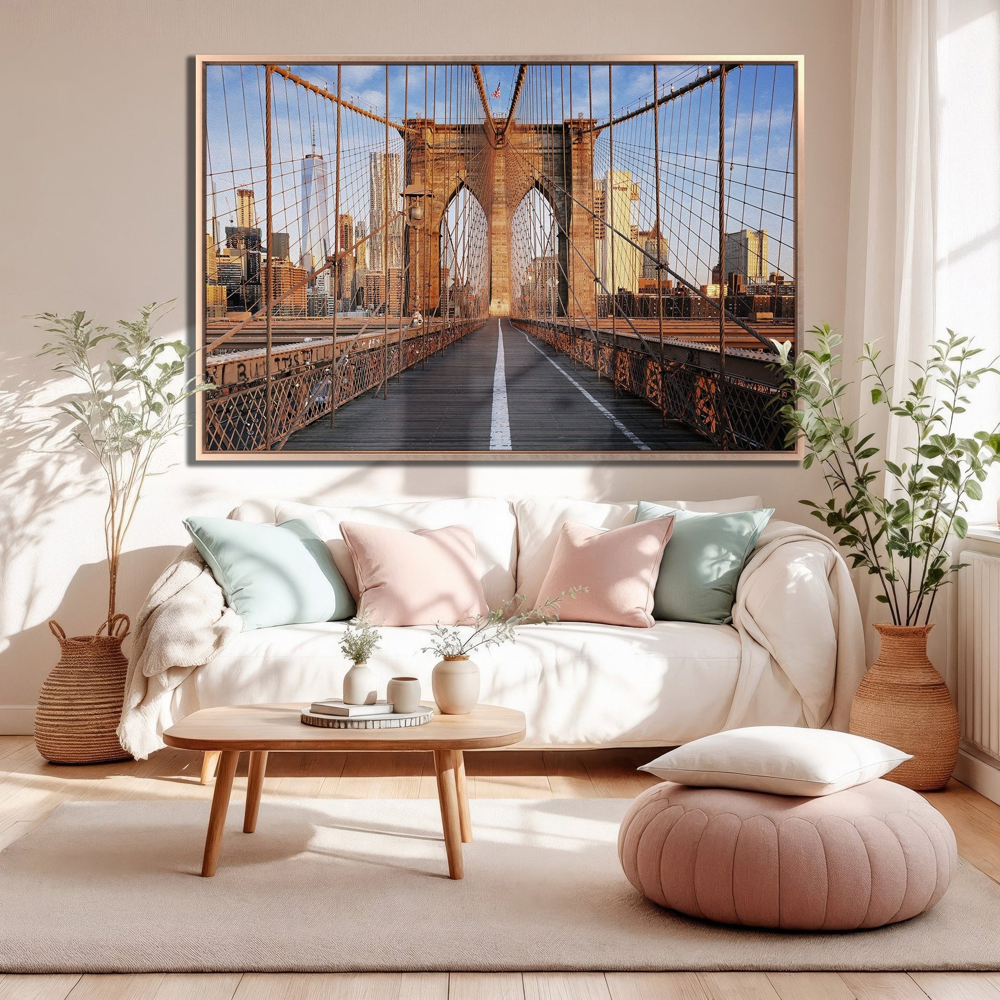 Brooklyn Bridge New York Cityscape Canvas Print Art