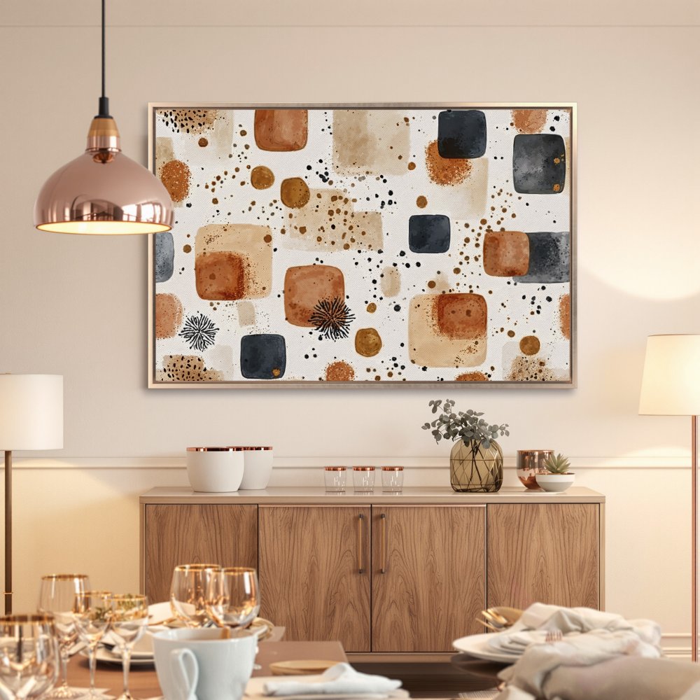 Framed Wall Art: Abstract watercolor Canvas Print in warm earth tones. Modern art for your home decor.