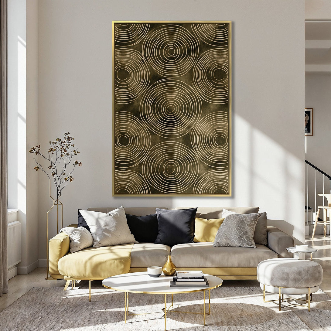 Abstract spiral Canvas Print in warm earth tones. Adds modern art to any space. Perfect for kitchen or dining room decor.