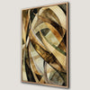 Brown Green Beige Geometric Curves Canvas Print for Living Room