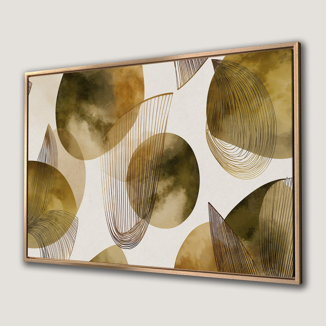 Abstract Canvas Print with geometric shapes in earthy tones. Modern art for a stylish home.