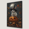 Bunny with Witch Hat Canvas Print Halloween Art