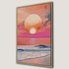 Calm Ocean Sunset Framed Canvas Print for Wall Art