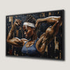 Captivating Portrait Muscular Woman Canvas Print Wall Art