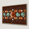 Celestial Abstract Canvas Print with Bohemian Moons and Stars