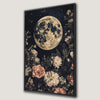 Celestial Art Full Moon and Flowers Canvas Print